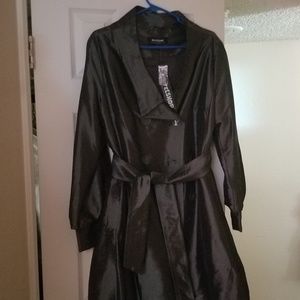 Double Breasted Silky Trench Coat